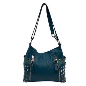 B. Makowsky Blue Leather Shoulder Bag